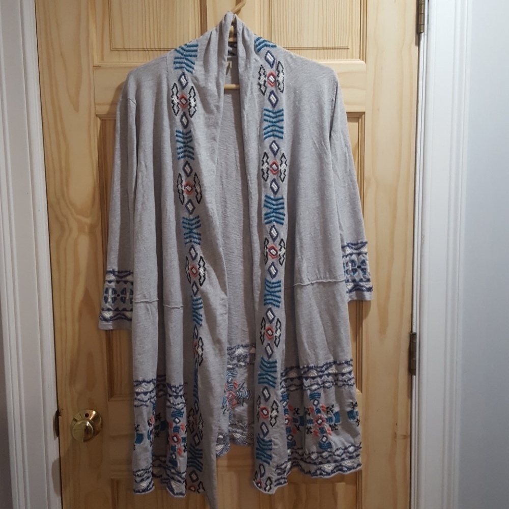 Caite long embroidered cardigan